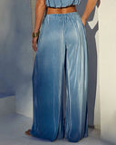 Resort Stay Plisse Wide Leg Pants