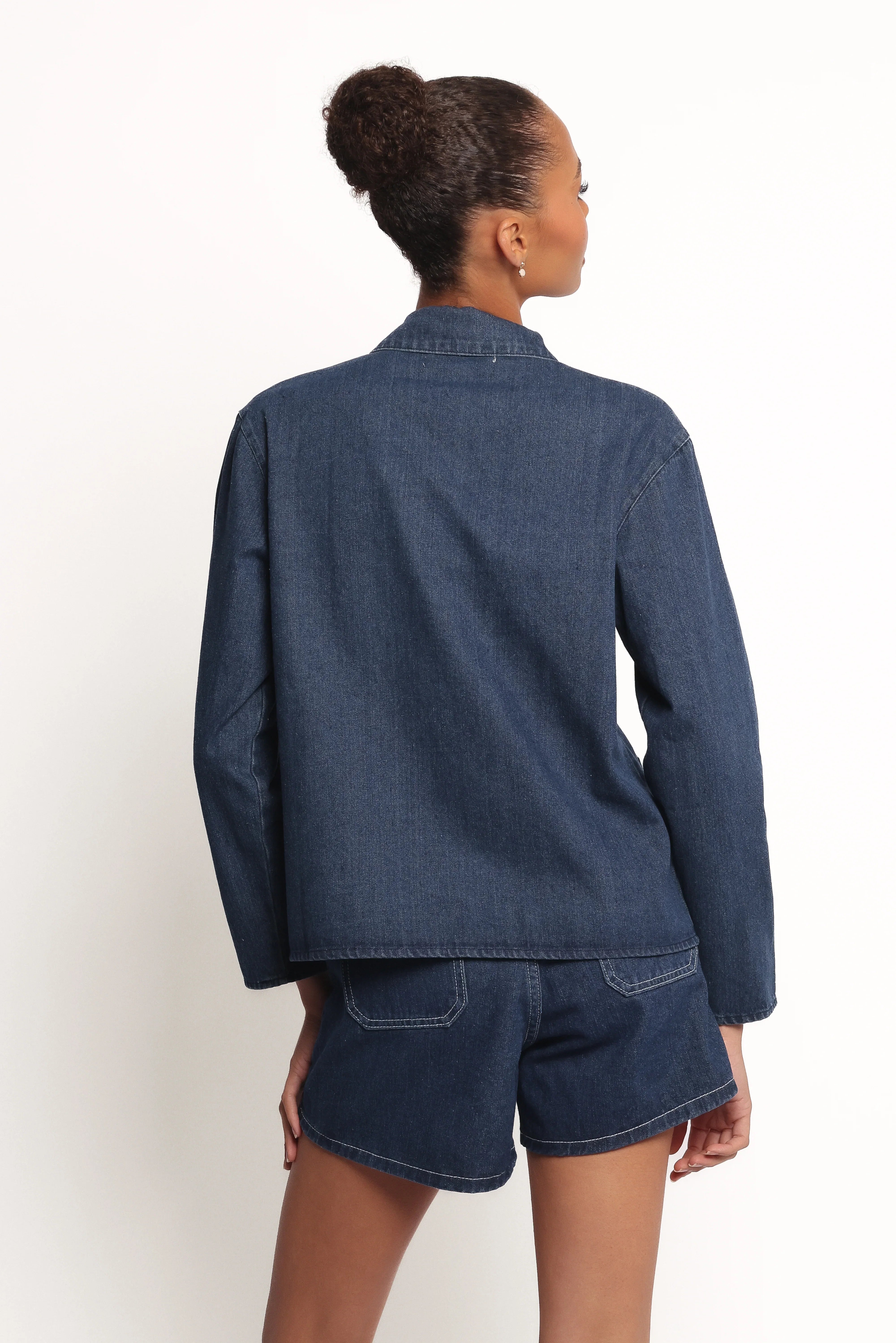 Avon Bow Front Denim Shacket Denim