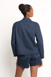 Avon Bow Front Denim Shacket Denim