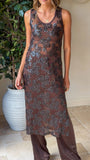 Valencia Sequin Maxi Dress Brown