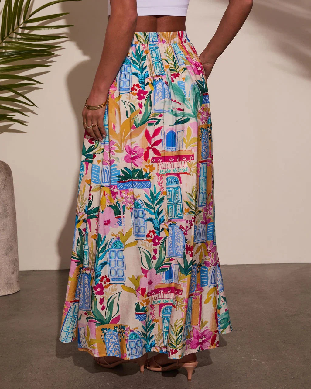 Travel Dreams Flowy Maxi Skirt