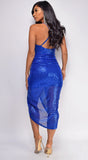 Seine Royal Blue Sequin Midi Dress