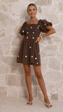 Marissa Mini Dress Chocolate Polka