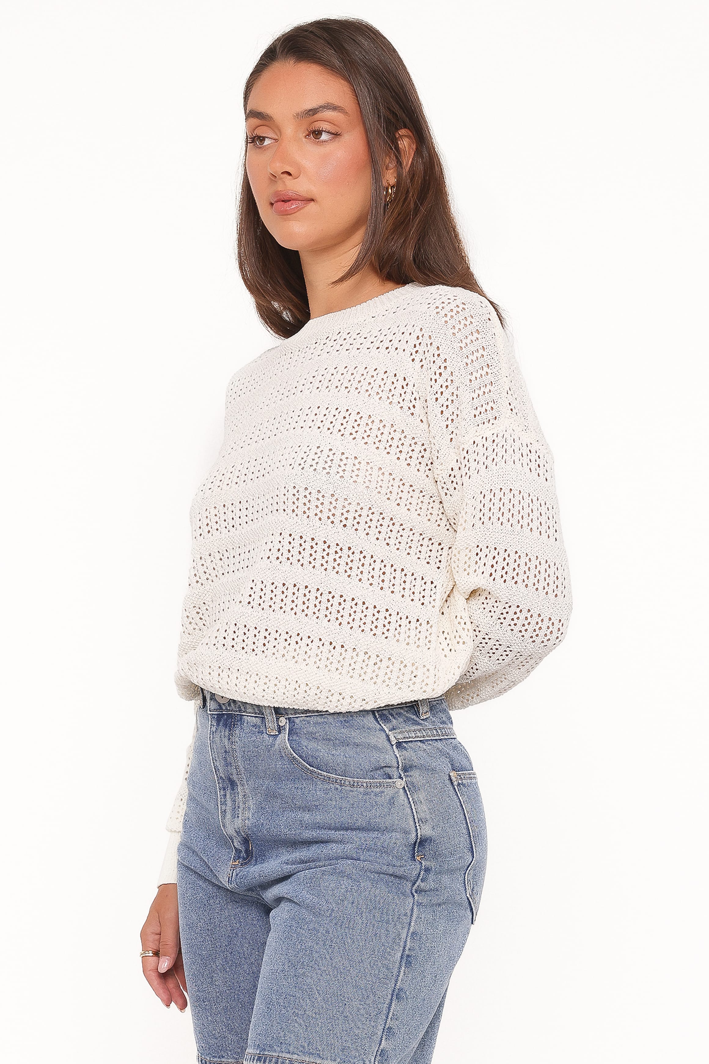 Flavia Open Stitch Sweater Cream
