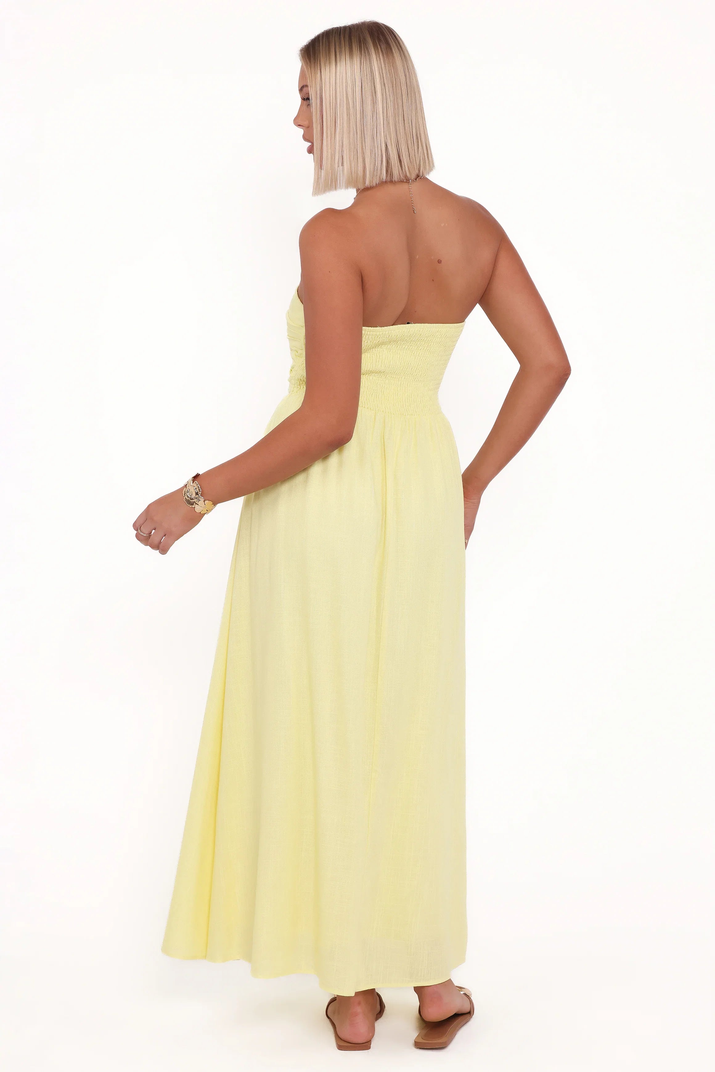 Kayt Strapless Dress Butter Yellow