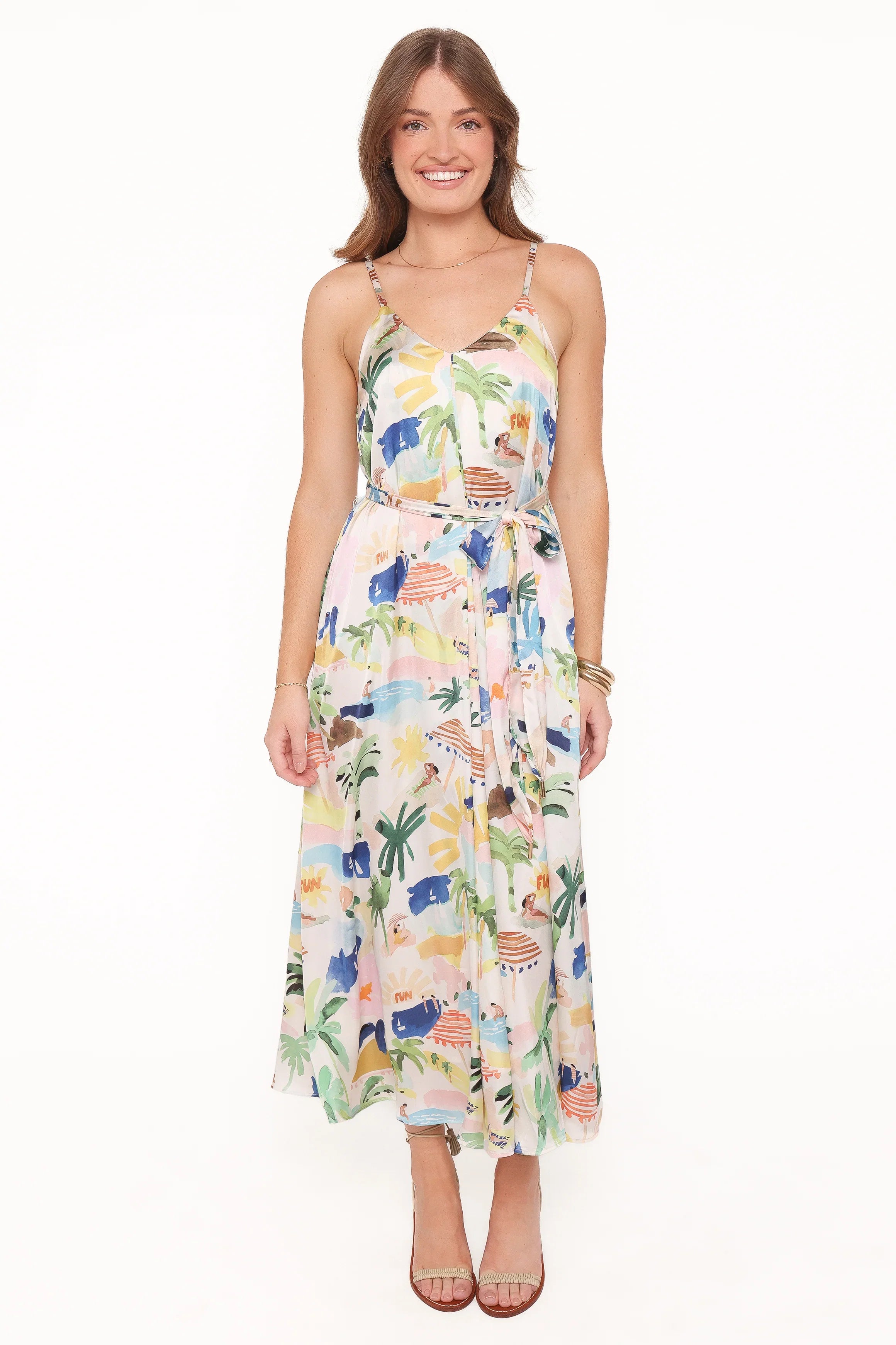 Coralee Maxi Dress Cream Resort Isle