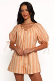 Carina Striped Romper Terracotta Stripe