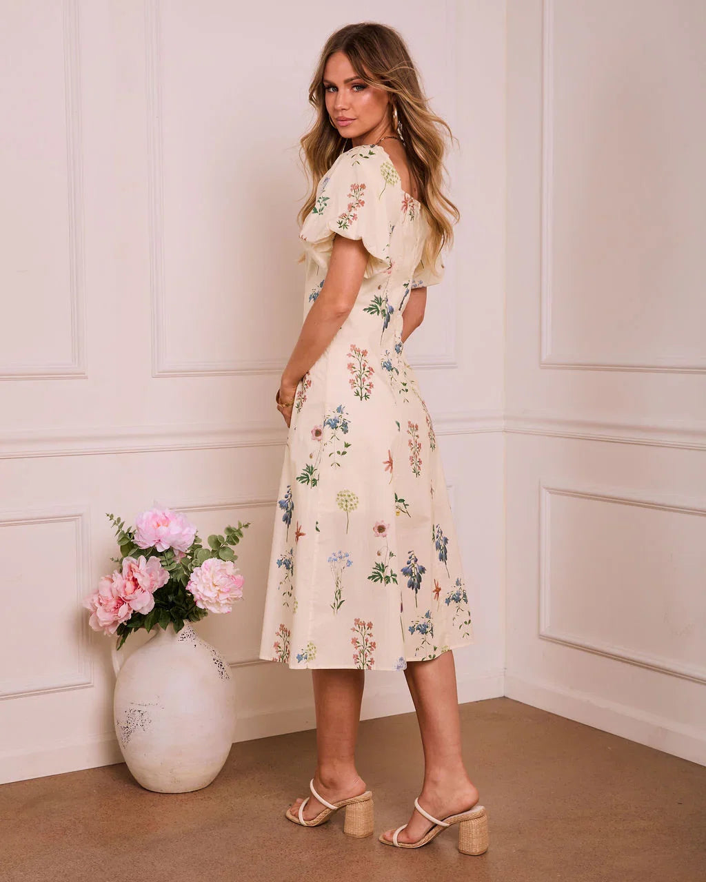 Katie Floral Off The Shoulder Puff Sleeve Maxi Dress