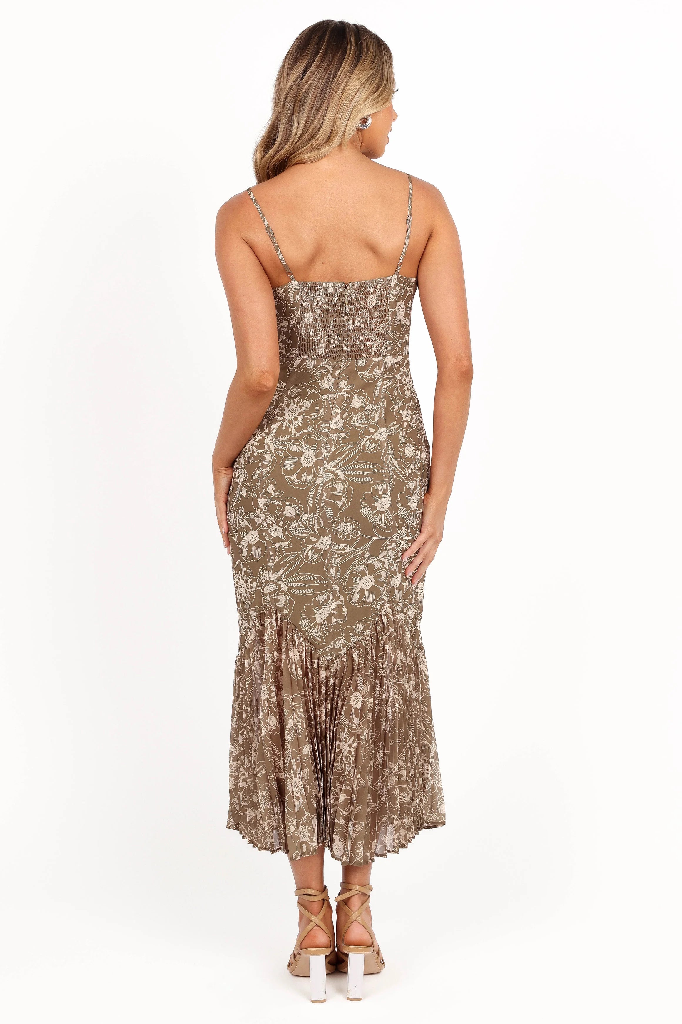 Ashton Midi Dress Olive Floral