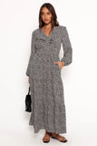 Sophie Long Sleeve Maxi Dress Black Ivory