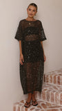 Zinnia Sequins Maxi Dress Black
