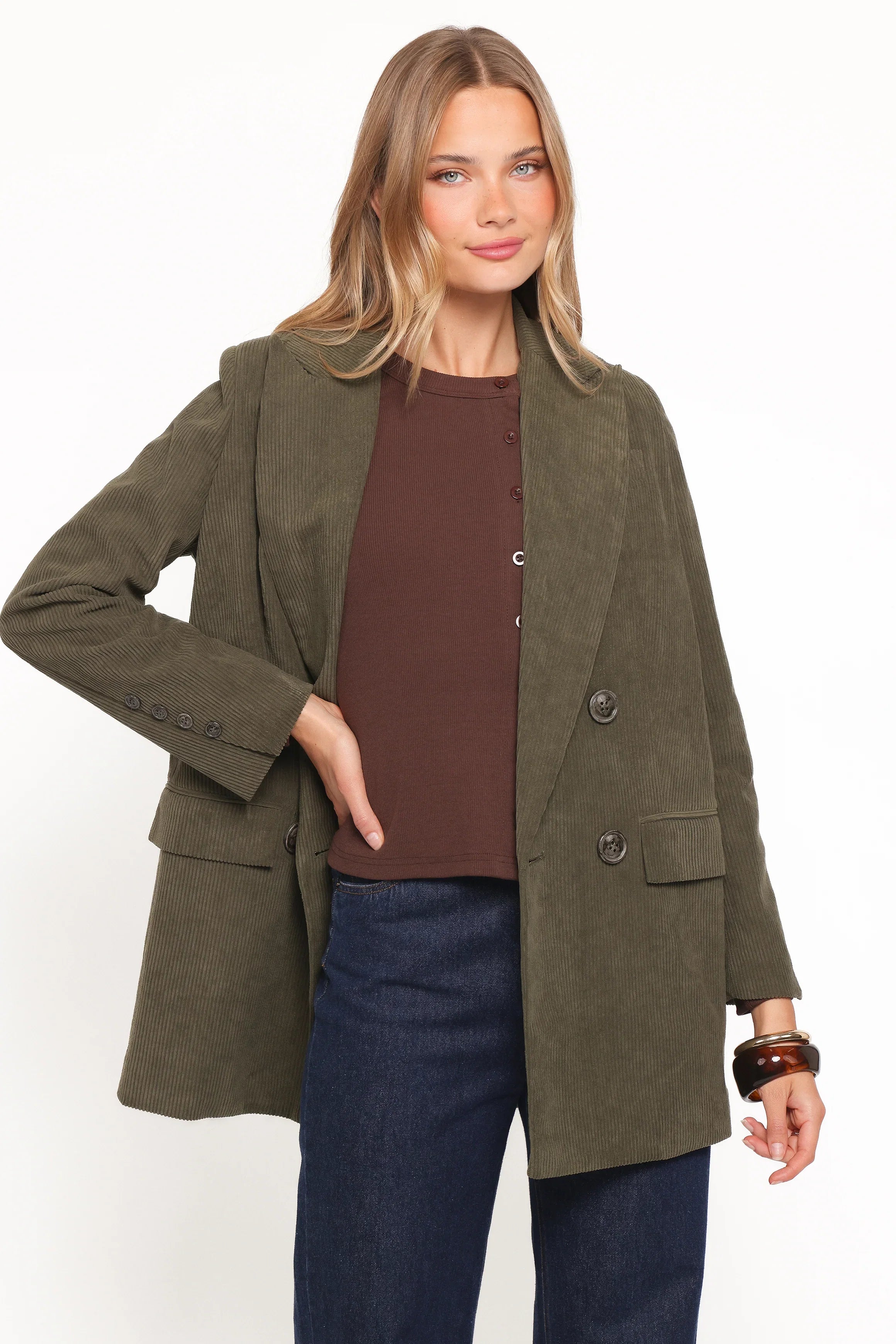 Madi Corduroy Blazer Olive
