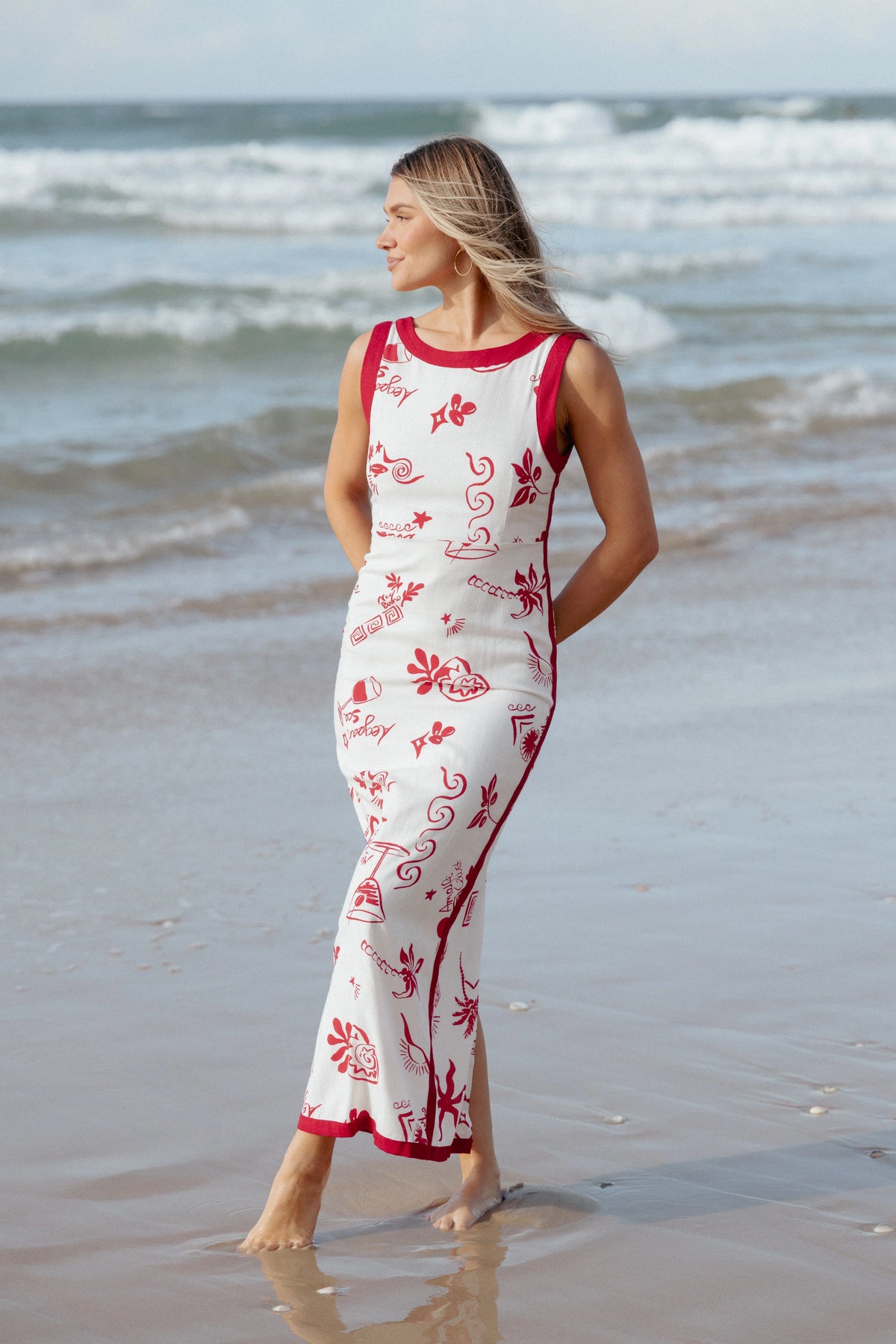 Fiori Maxi Dress Red