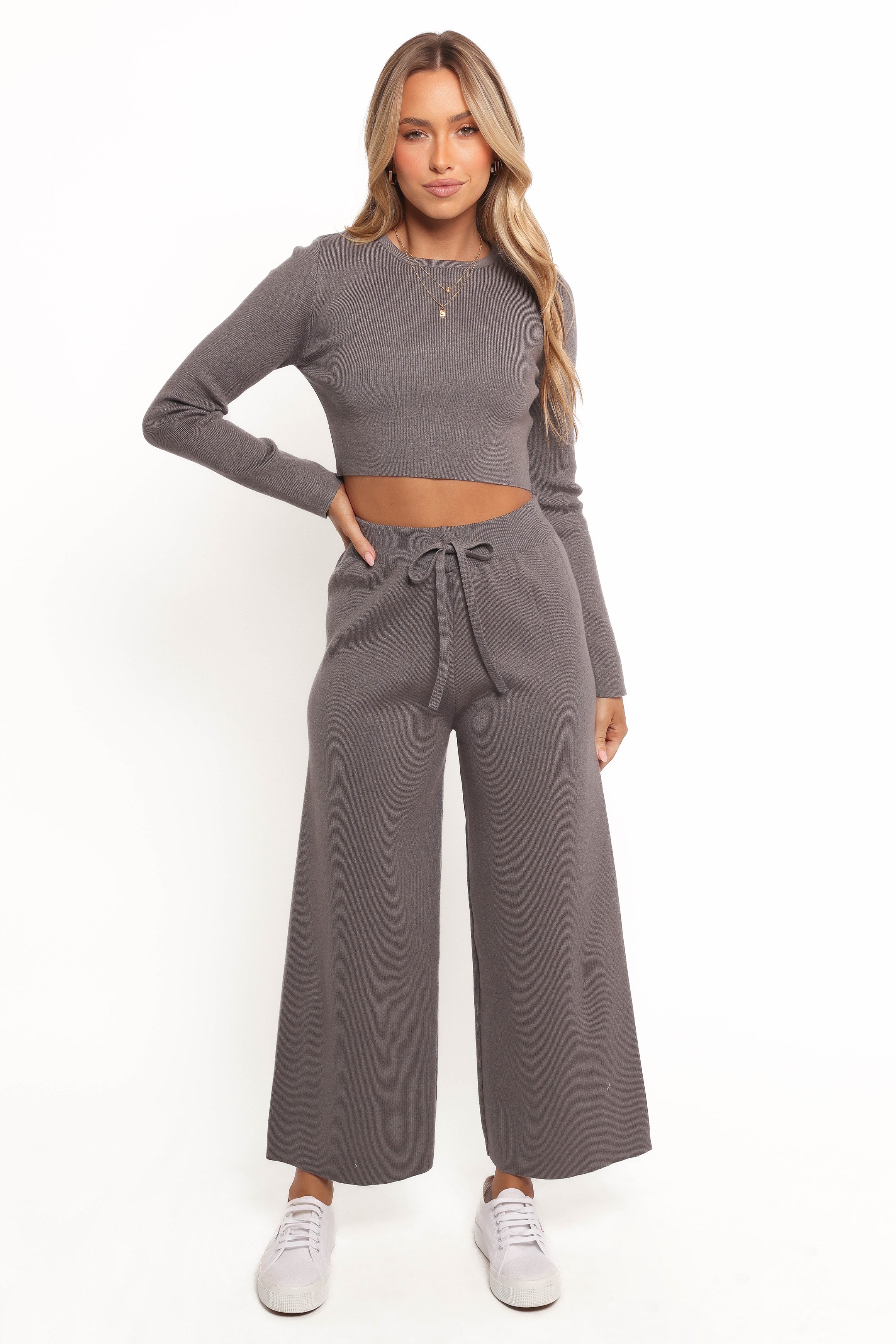 Ayers Long Sleeve Set Charcoal Grey