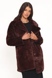 Meeka Faux Fur Jacket Burgundy