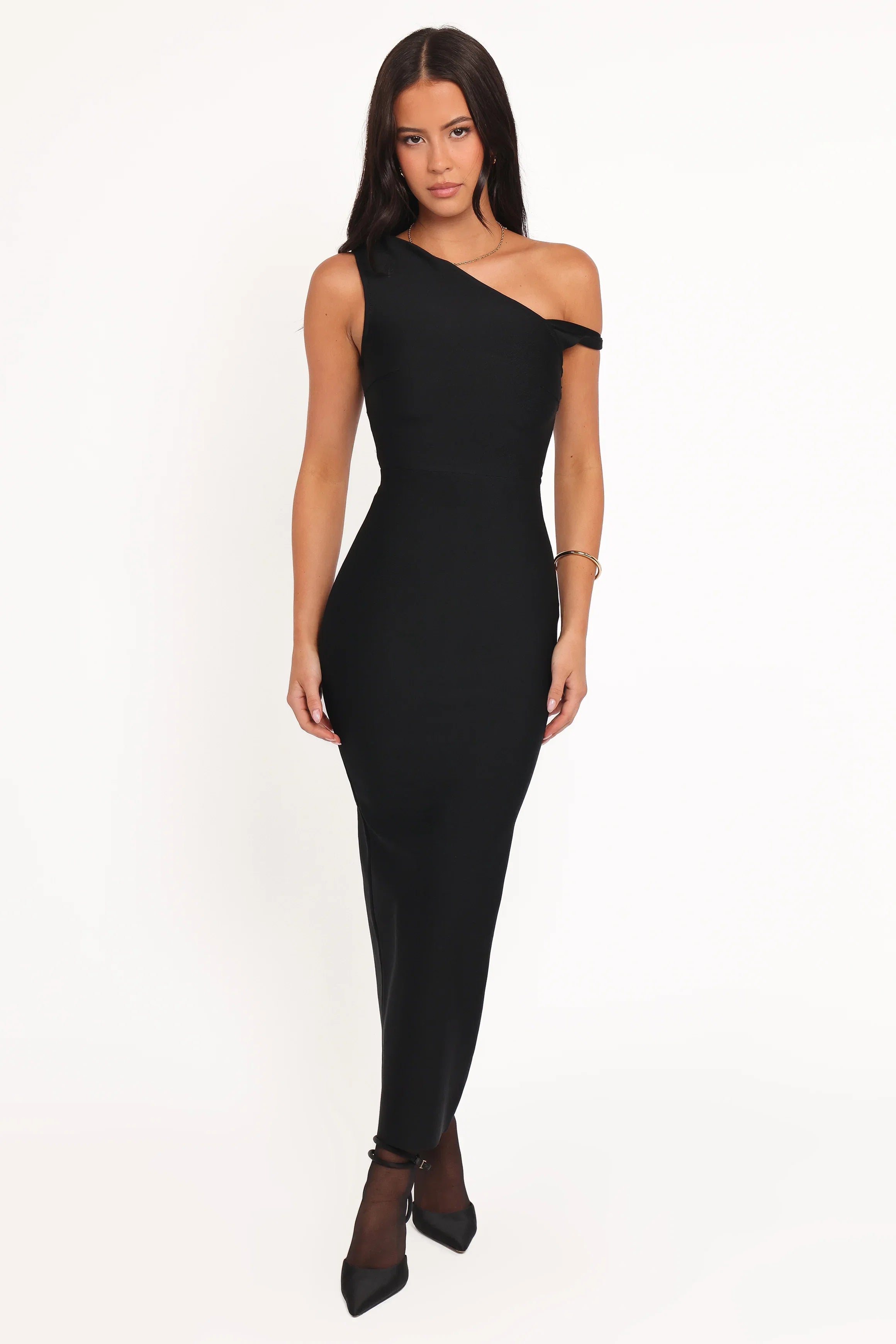Hudson Off Shoulder Midi Dress Black