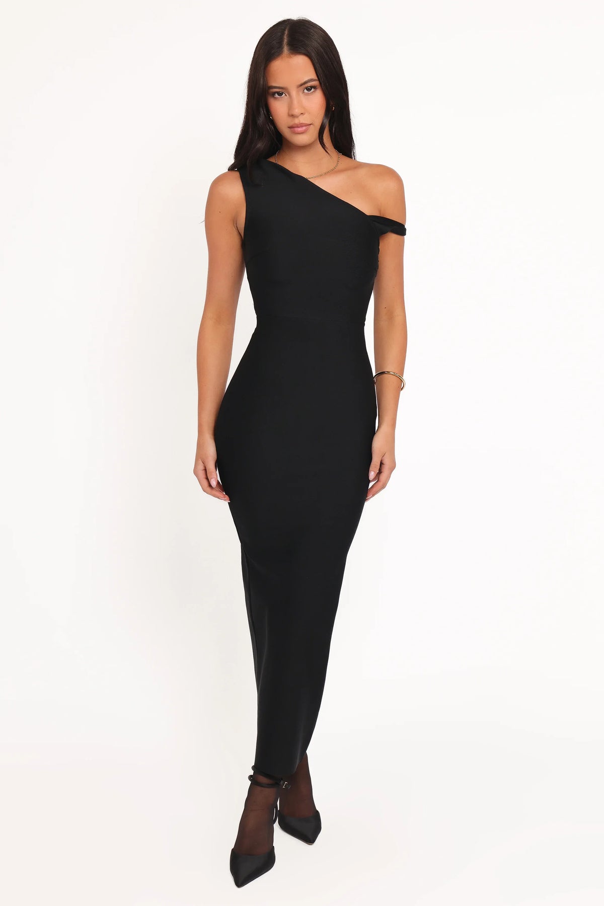 Hudson Off Shoulder Midi Dress Black