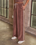 Move It Babe Cupro Drawstring Waist Wide Leg Pants