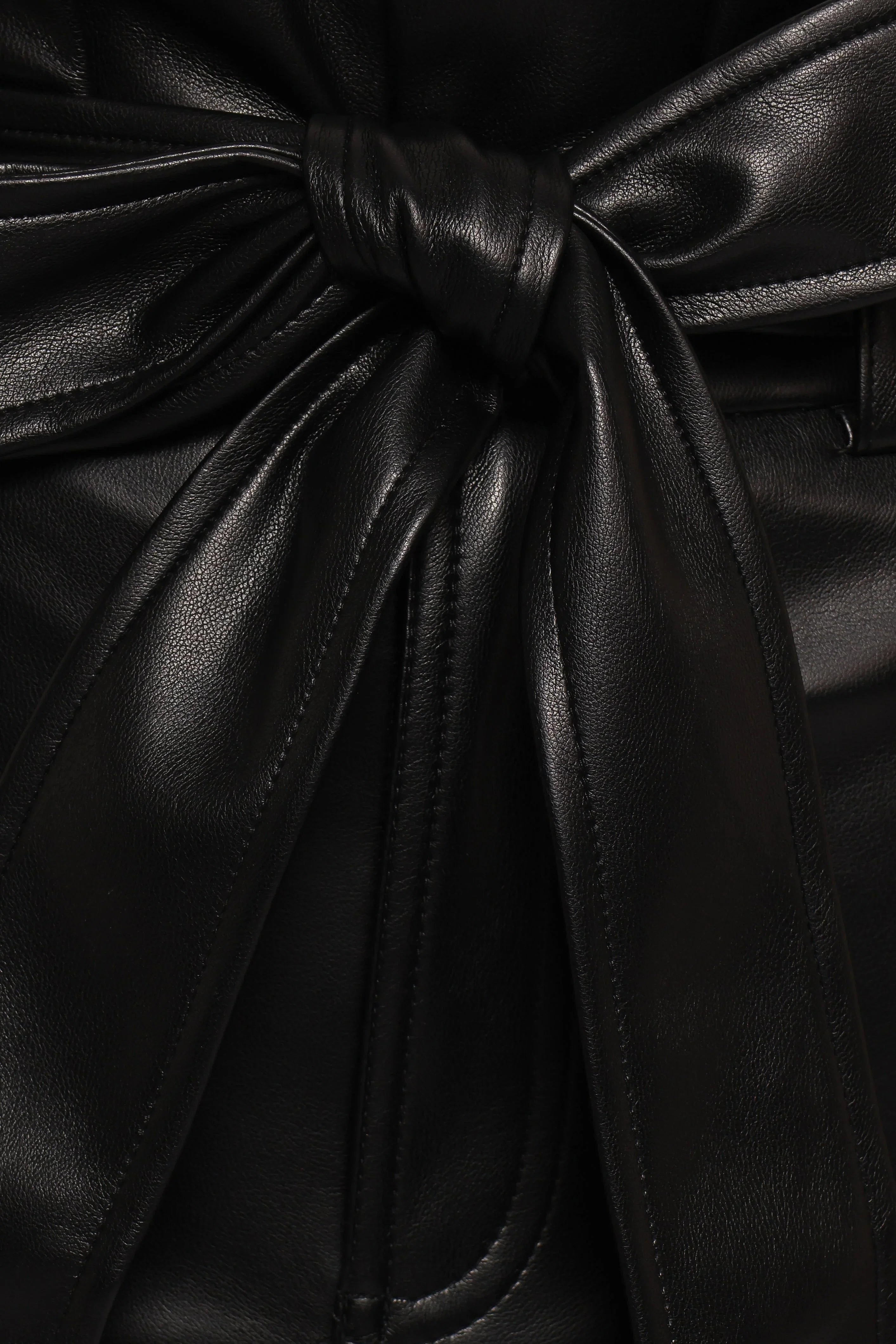Franka Faux Leather Midi Skirt Black