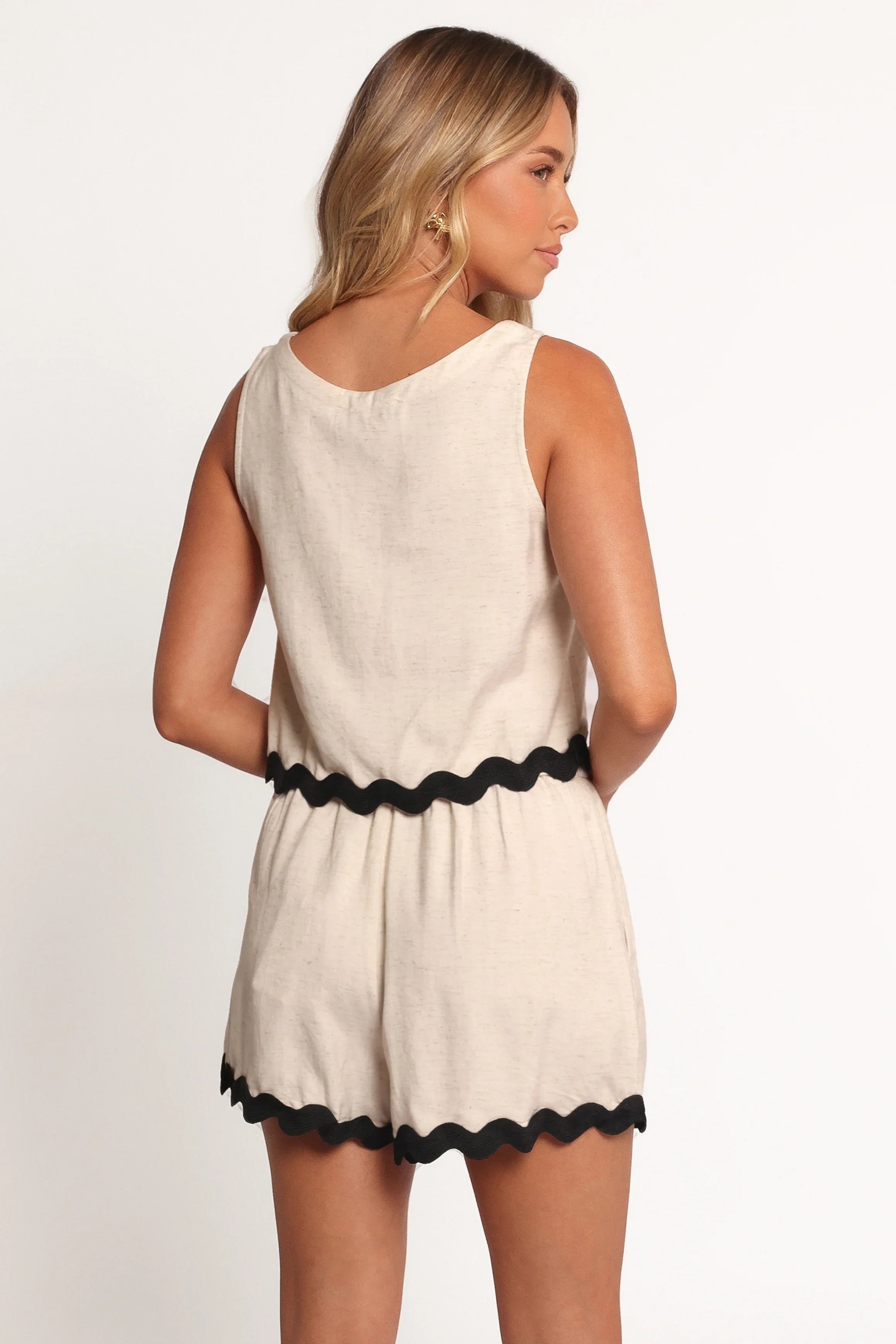 Katy Short Set Cream Black