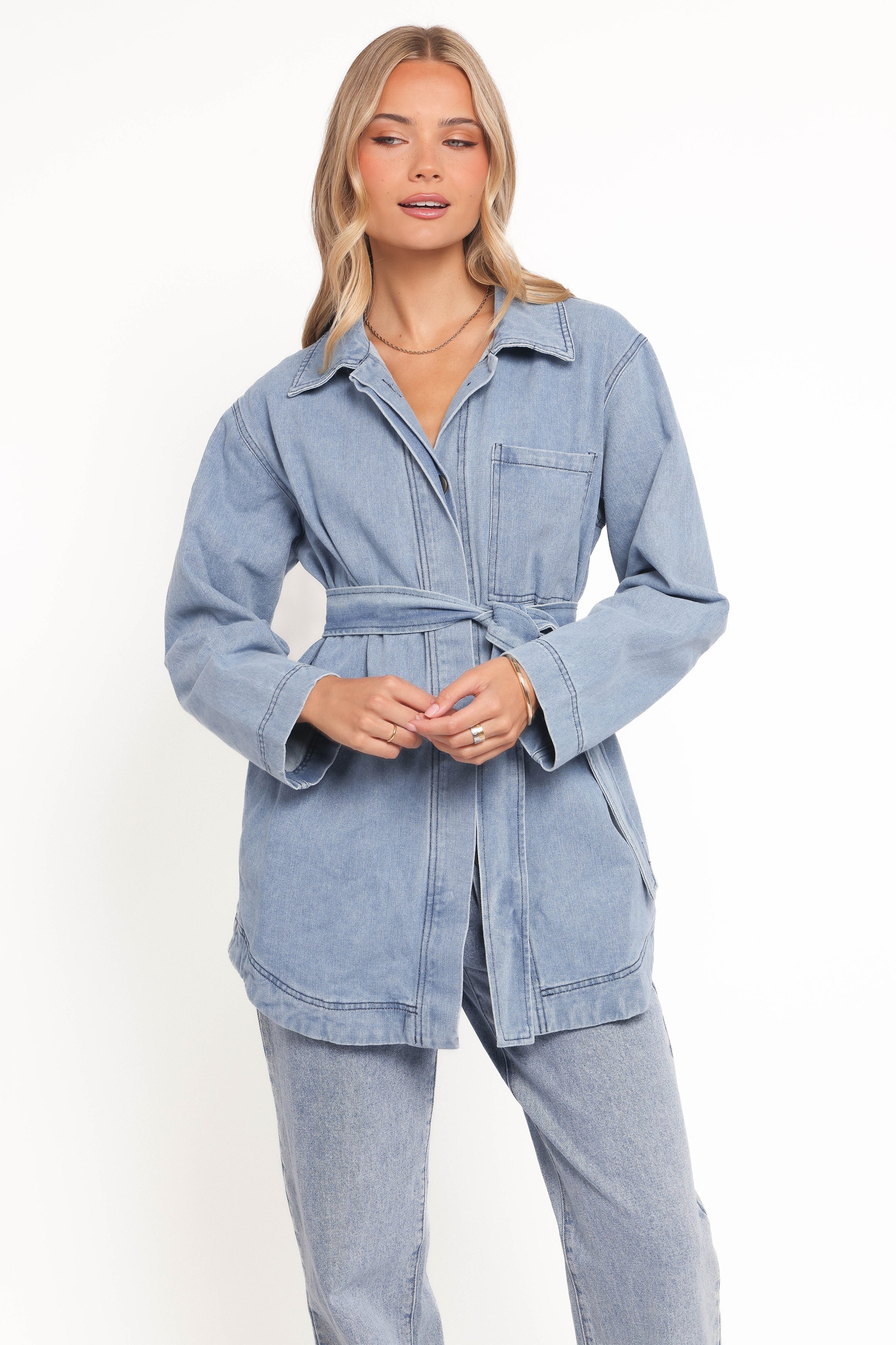 Donovan Denim Tie Jacket Light Denim