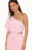 Samira One Shoulder Midi Dress Pink