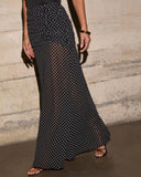 Moonstone Polka Dot Maxi Skirt