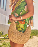 Seaside Sculpt Woven Crochet Straw Bag