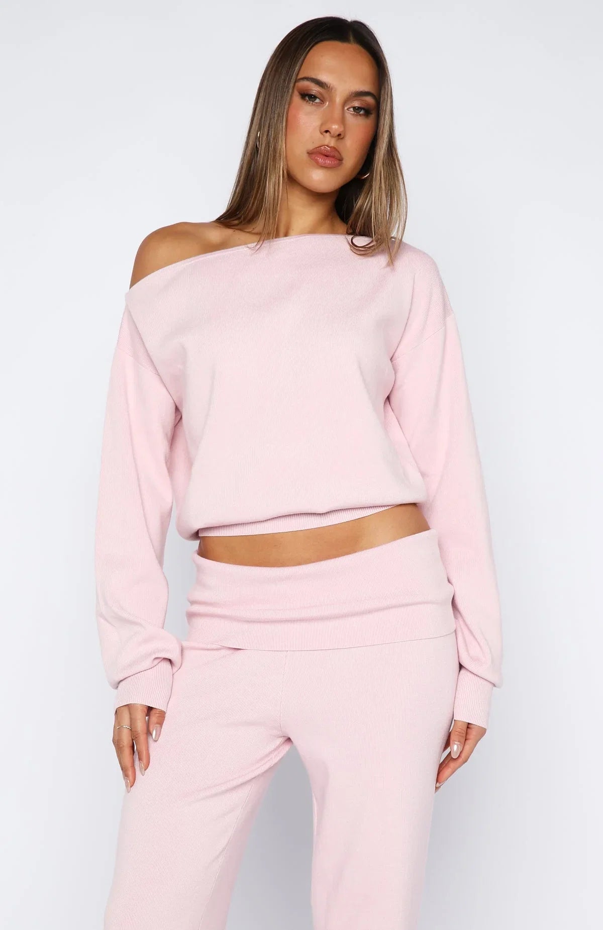 Cant Find The Words Knit Sweater Pink