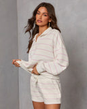 Gentle Ease Striped Half Zip Sweatshirt