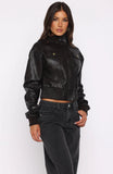 Shes Sassy PU Jacket Coffee