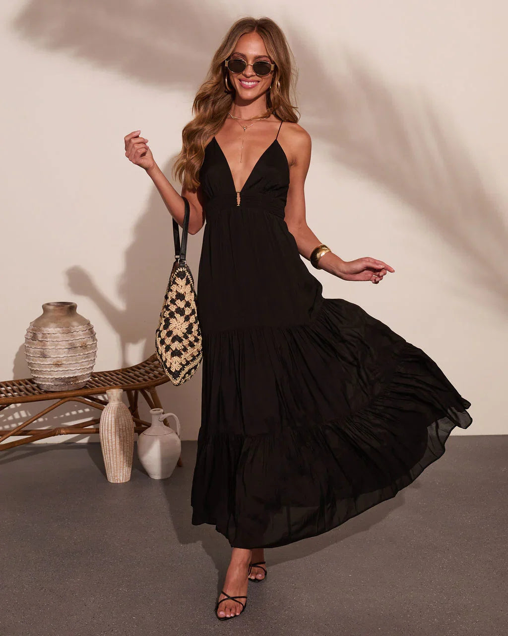 Serene Pathway Chiffon Maxi Dress