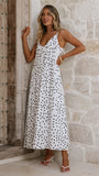 Dimmi Maxi Dress White Black Polka