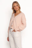 Isabel Button Front Cardigan Pale Pink