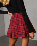 Wicker Rise Plaid Mini Skirt