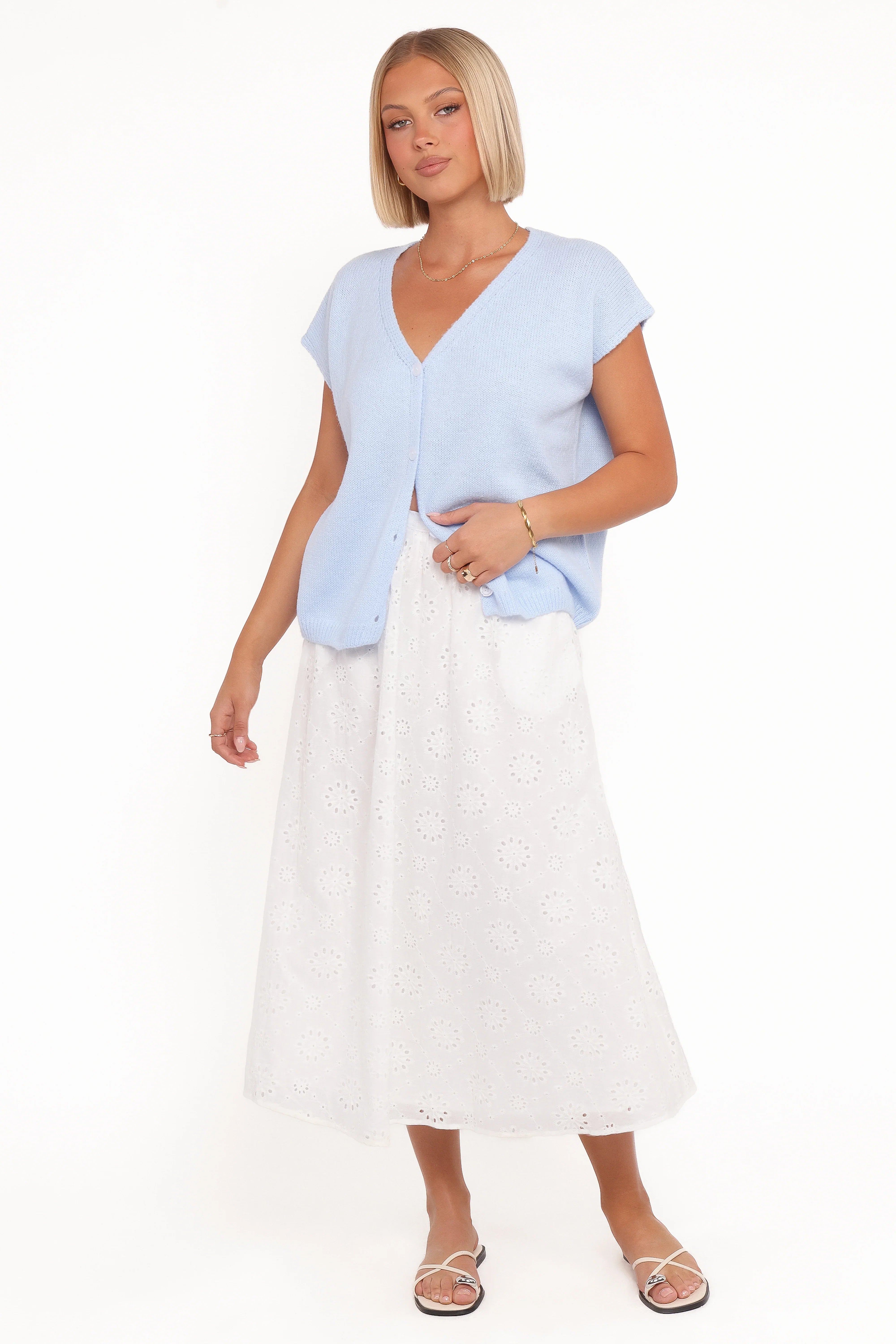 Mariana Knit Vest Pale Blue