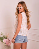 Golden Morning Floral Front Tie Peplum Top