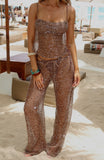 Horizon Sequin Pants Toasted Coconut