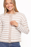 Dean Striped Cardigan White Beige