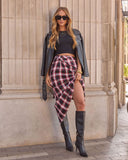 Audley Twist Gingham Midi Skirt