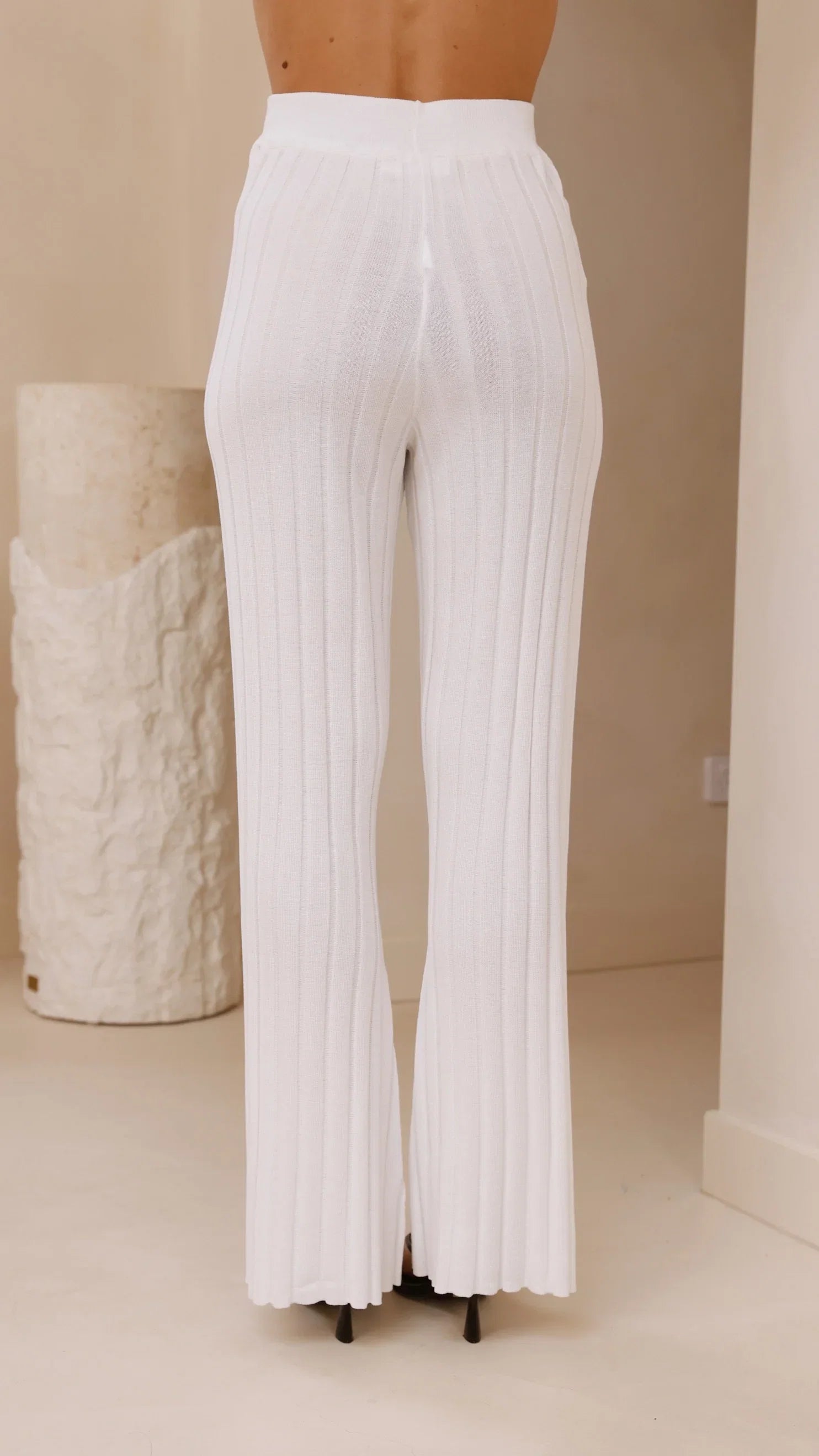 Megan Knit Pants White