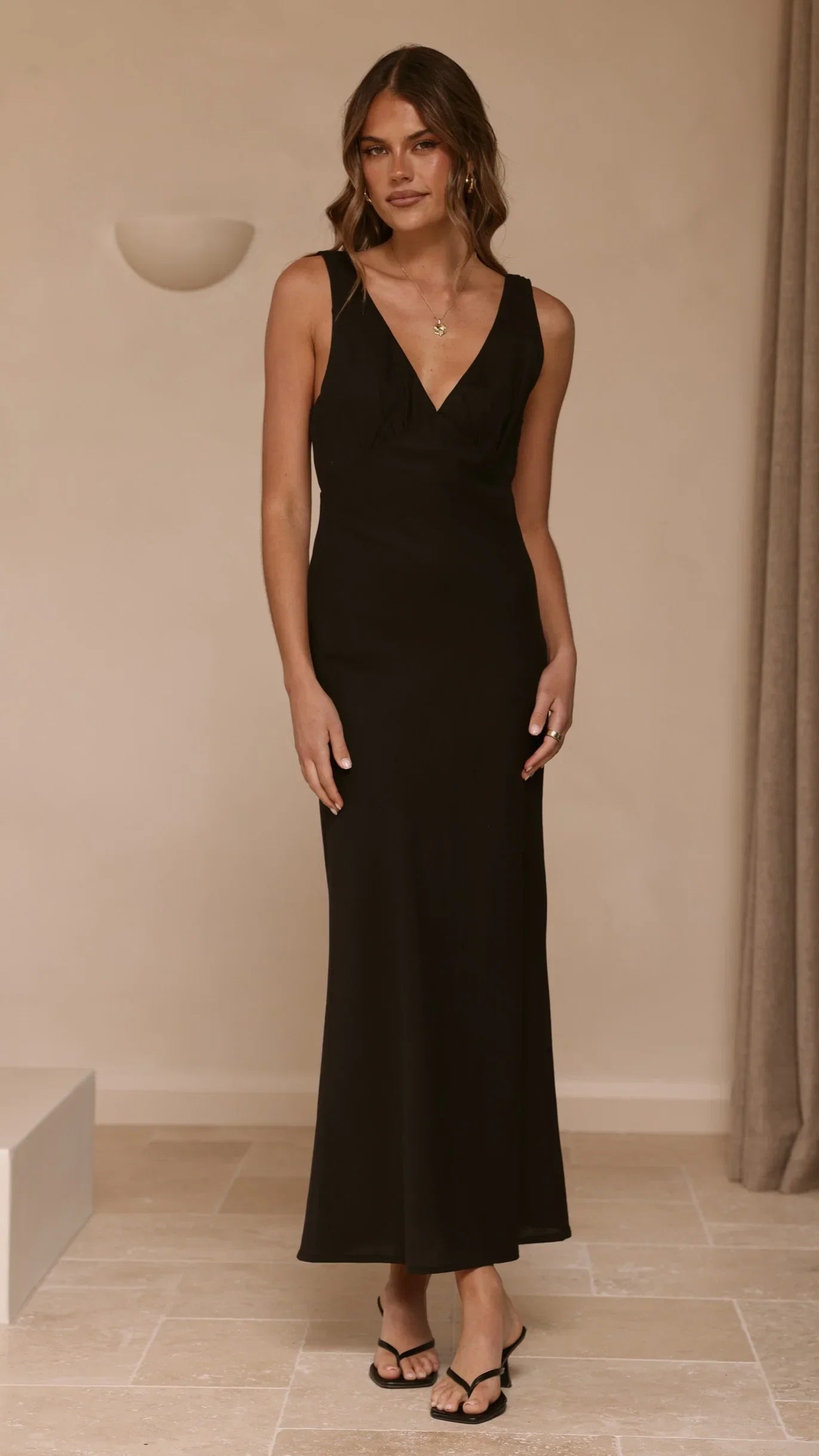 Sammie Linen Maxi Dress Black