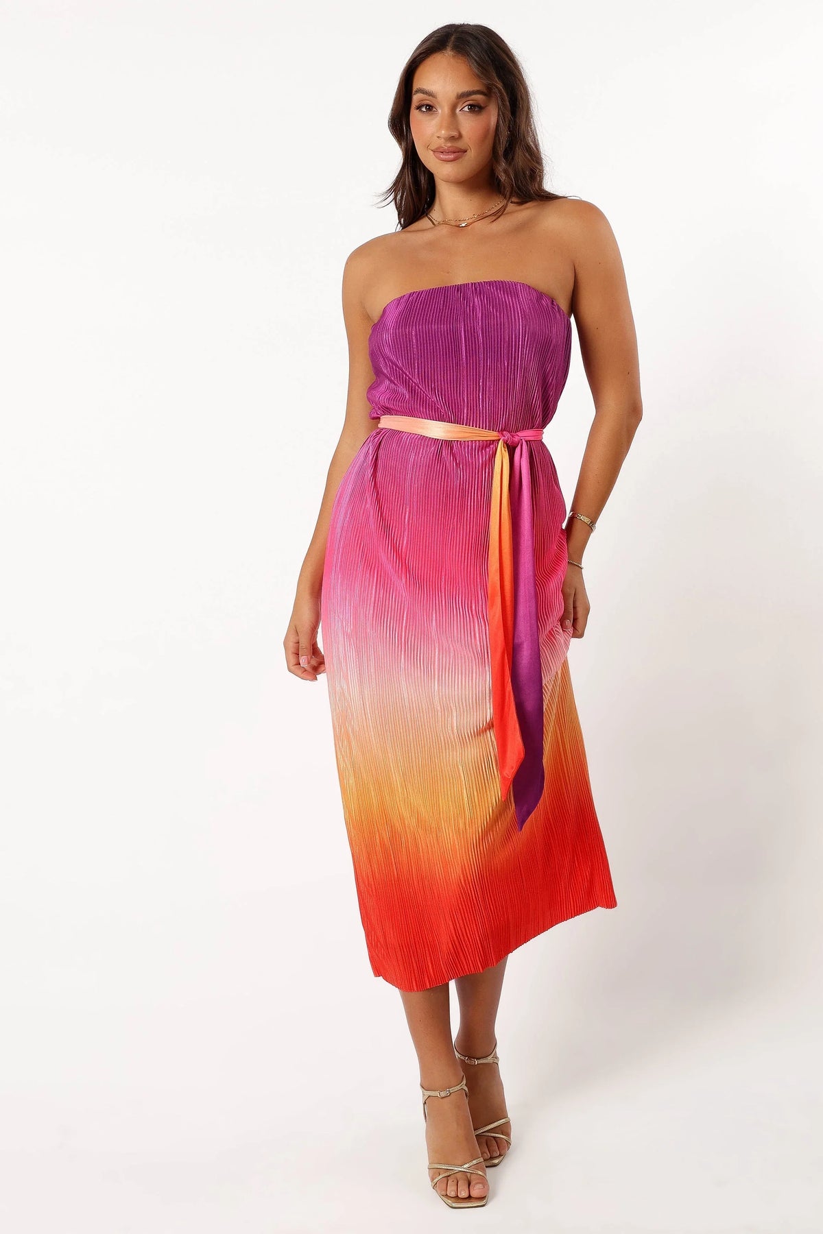 Lisse Midi Dress Orchid Orange