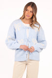 Vienna Bow Cardigan Pale Blue