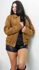 Rouxen Faux Suede Jacket Camel