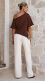 Blair Off Shoulder Tee Chocolate