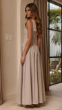 Sanya Maxi Dress Beige Check