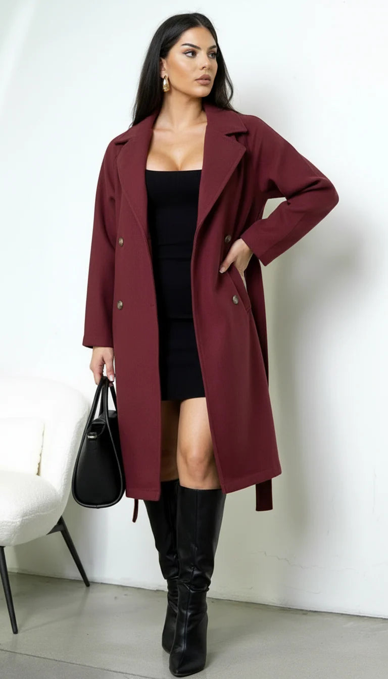 Belvra Classic Trench Burgundy