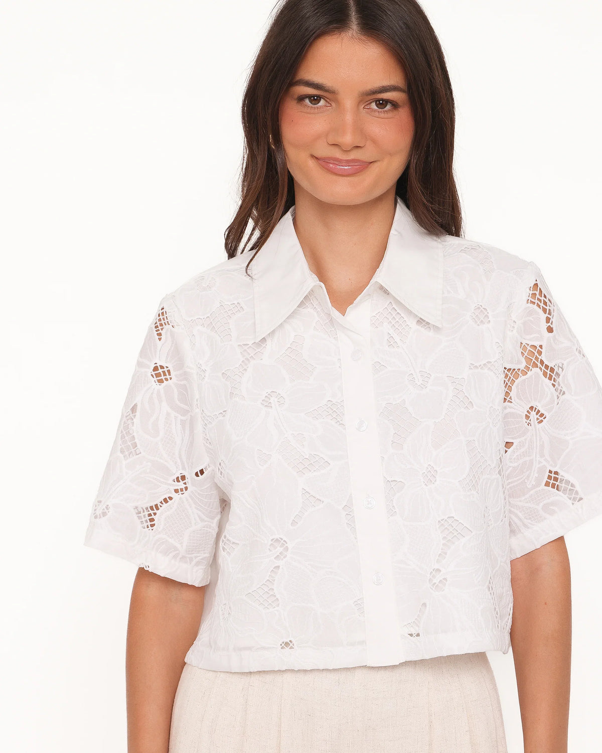 Fidelma Cropped Shirt White