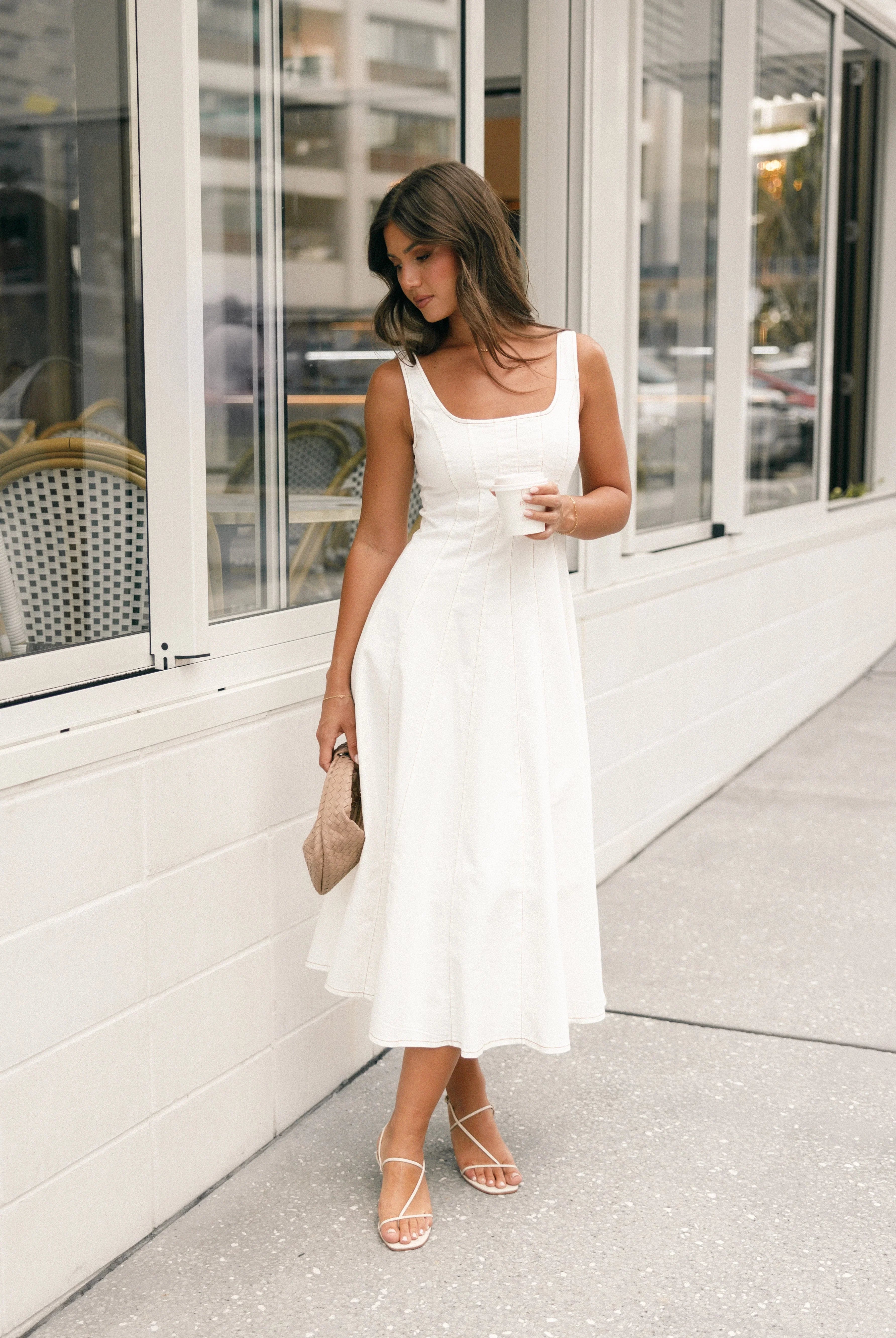 Una Midi Dress White